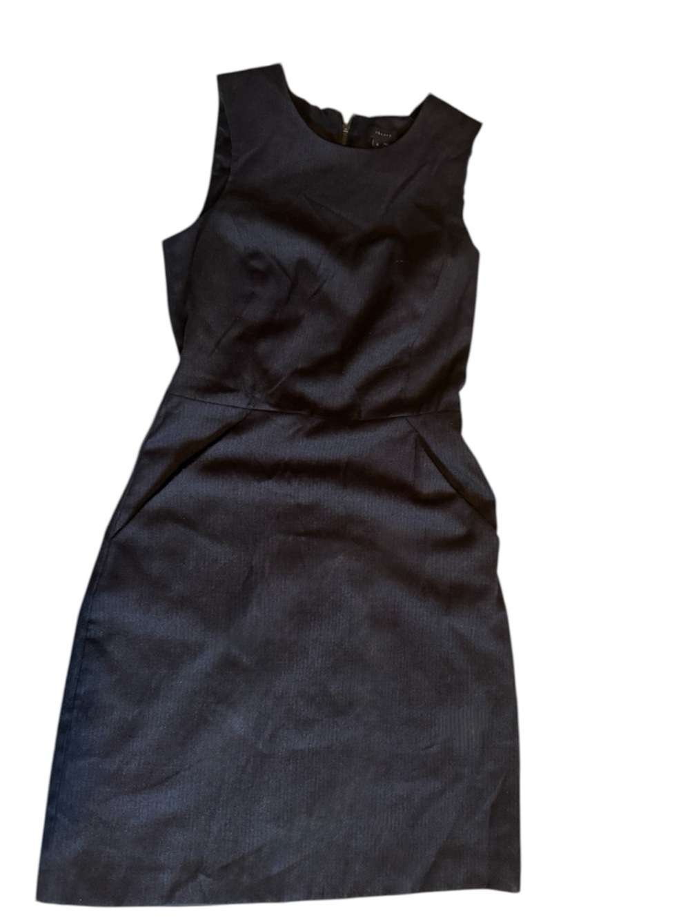 Theory Colete Shift Dress Sleeveless Pockets Black Sz 4